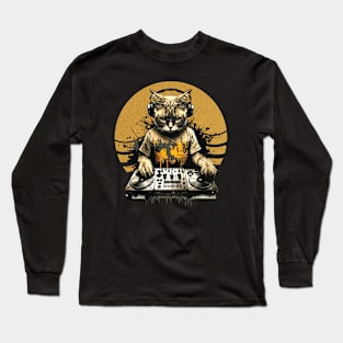 DJ Retro Cat Long Sleeve T-Shirt